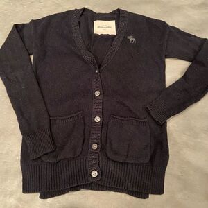 𝅺ABERCROMBIE kids‎ cardigan youth small navy blue